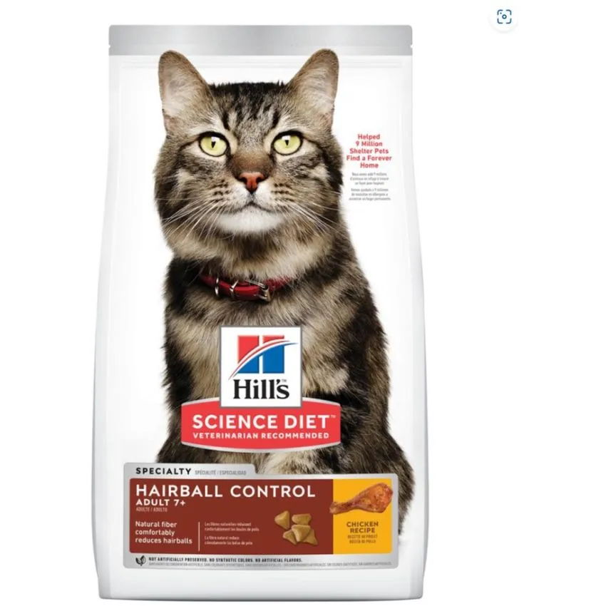 Hills Gatos Senior Hairball Control 7 Bola De Pelos 3.5lb