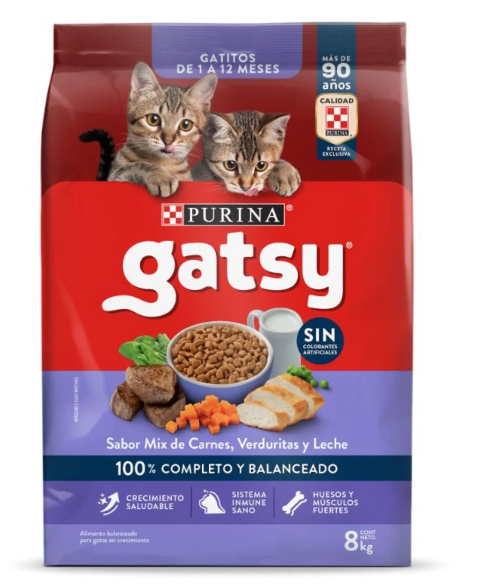 Gatsy Gatitos Mix Carne Verduritas Leche 8Kg