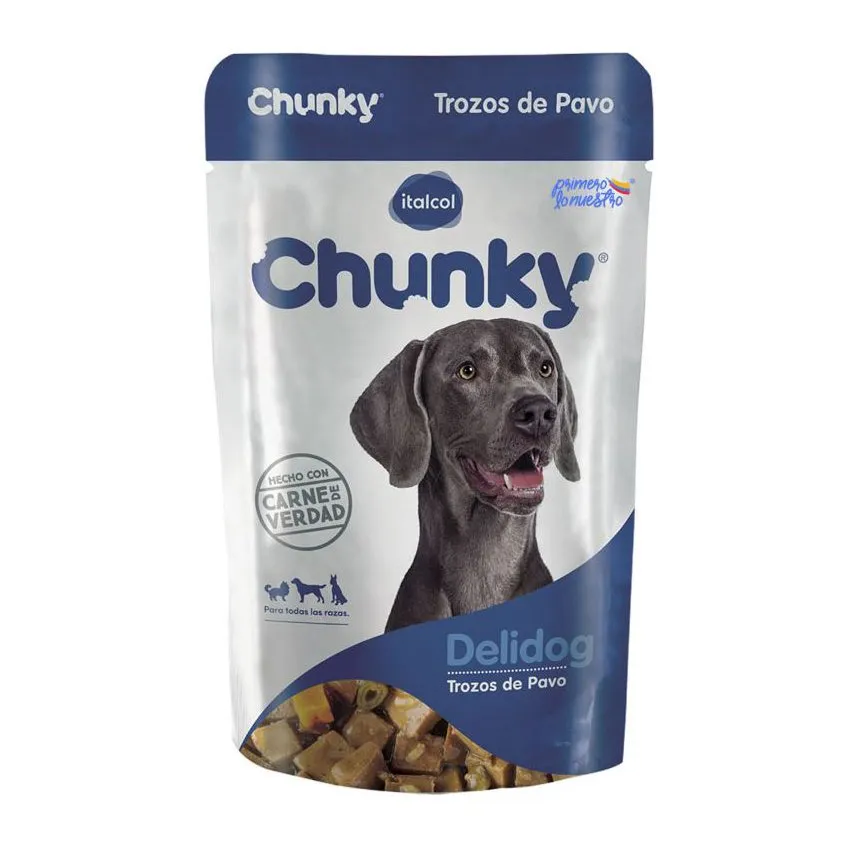 Chunky Delidog Comida Humeda Trozos De Pavo 100G