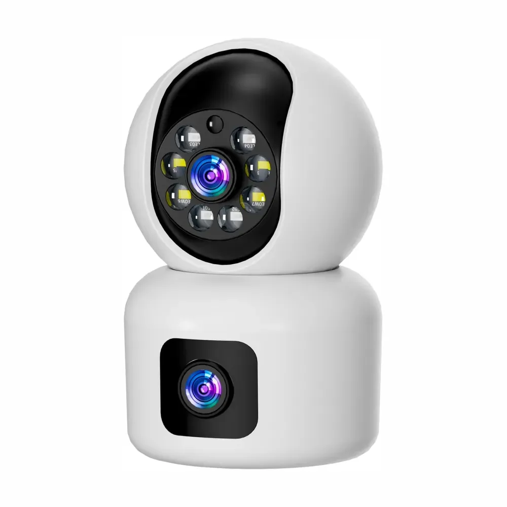 Camara De Seguridad Wifi Ip Doble Lente Robotica App Icsee