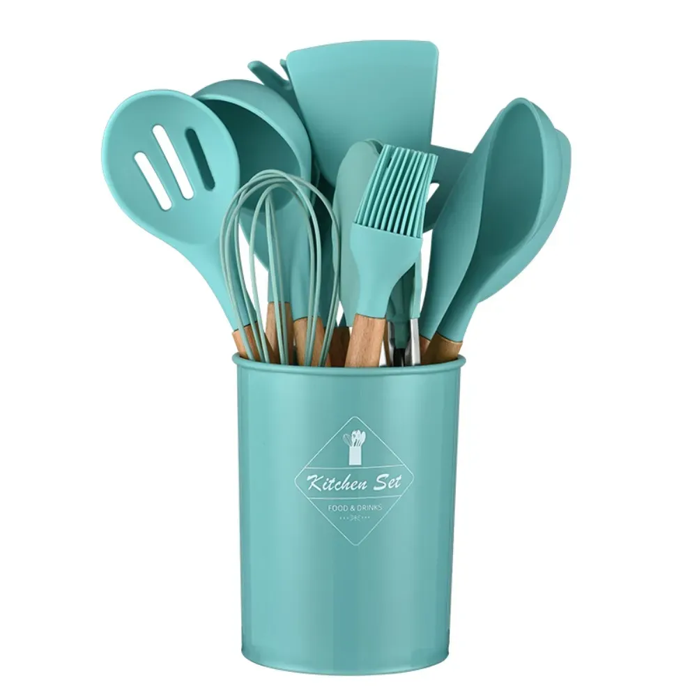 Set 12 Utensilios De Cocina Silicona Resistente Calor Juego