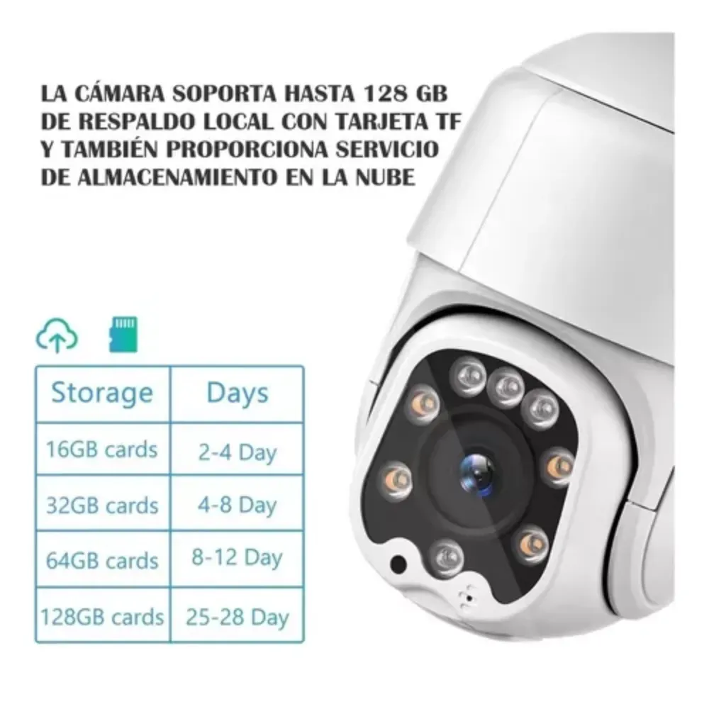 Cámara De Seguridad Inalámbrica Wifi Ptz 1080p Para Exterior