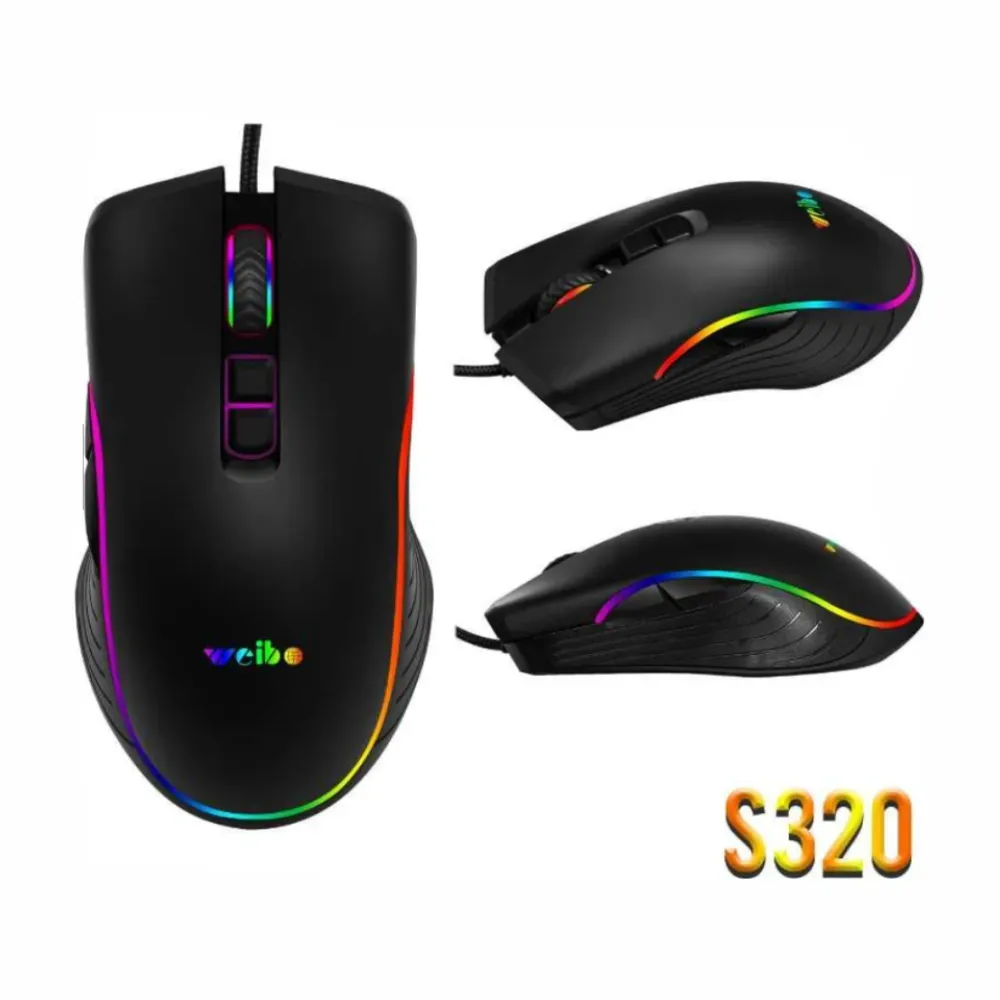 Mouse Gamer 7 Botones Con Luces Led Weibo S320