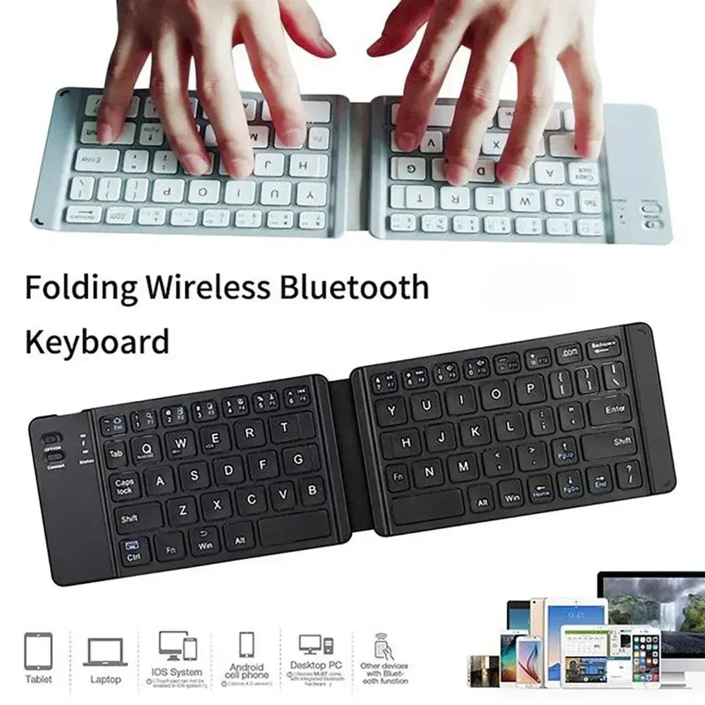 Teclado Inalambrico Bluetooth Plegable Para Pc Cel Letra Ñ