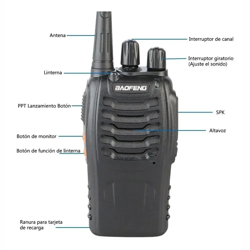 Radio Intercomunicador Baoffeng B888s Uhf X2 Batería 2800mah