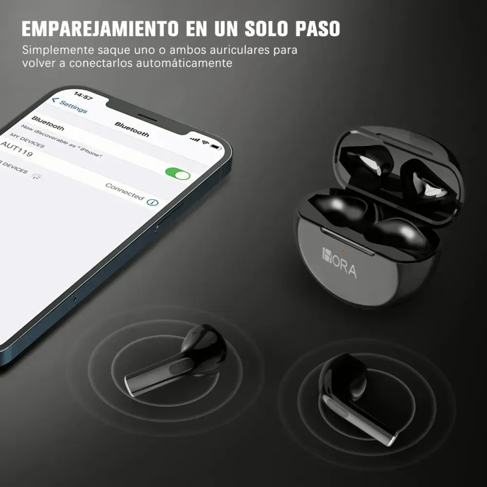 Audífonos In-ear Bluetooth Auriculares 6 Horas De Bateria