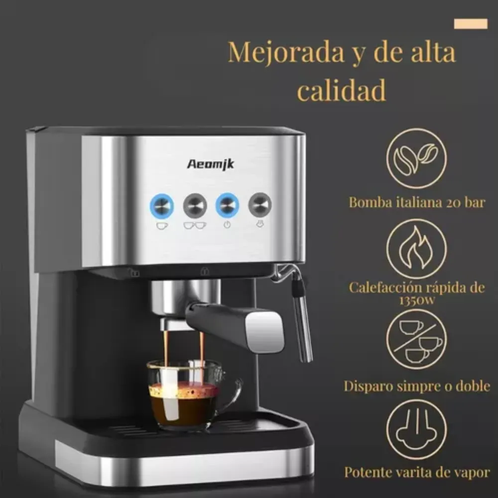 Maquina Para Cafe Expreso Capuchino Latte 1050w 20bar Aeomjk