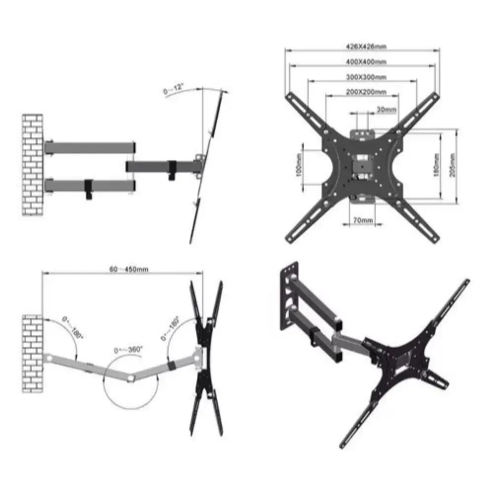 Soporte De Pared Movible Para Tv De 32 A 55 North Bayou X400