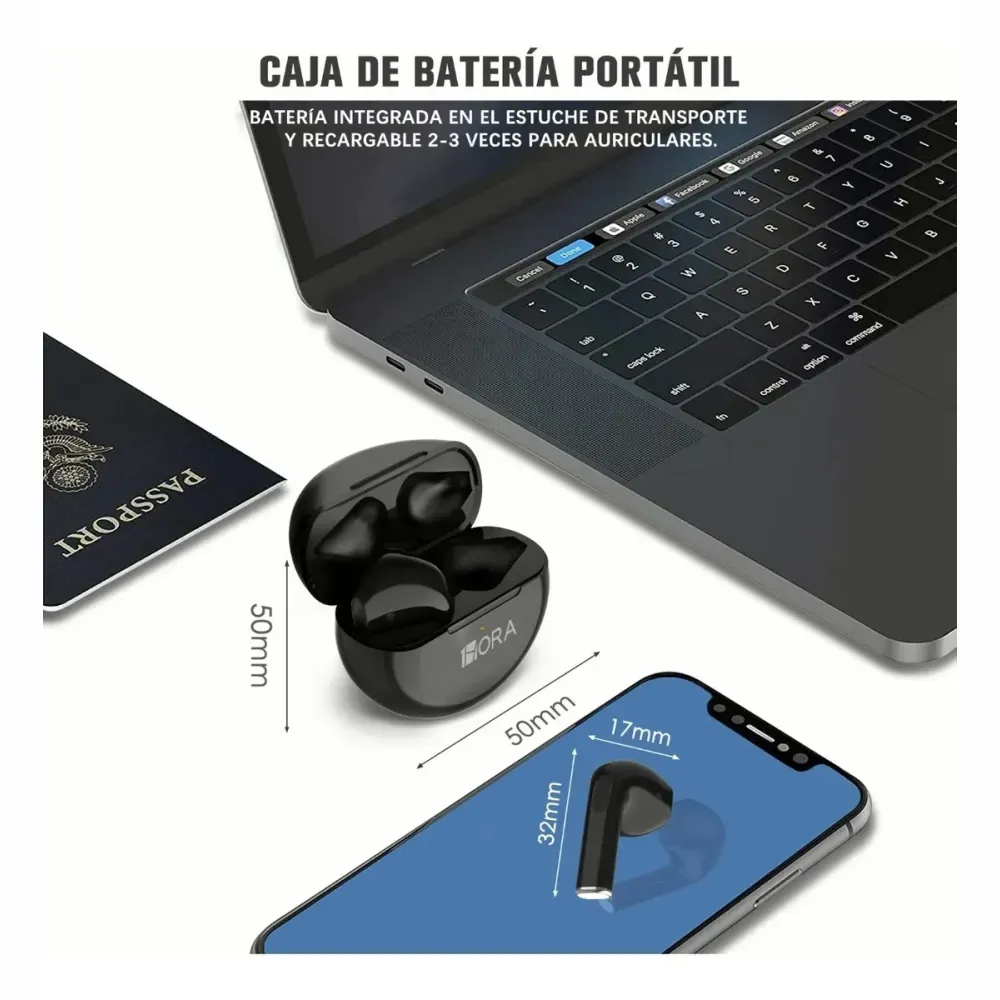 Audífonos In-ear Bluetooth Auriculares 6 Horas De Bateria