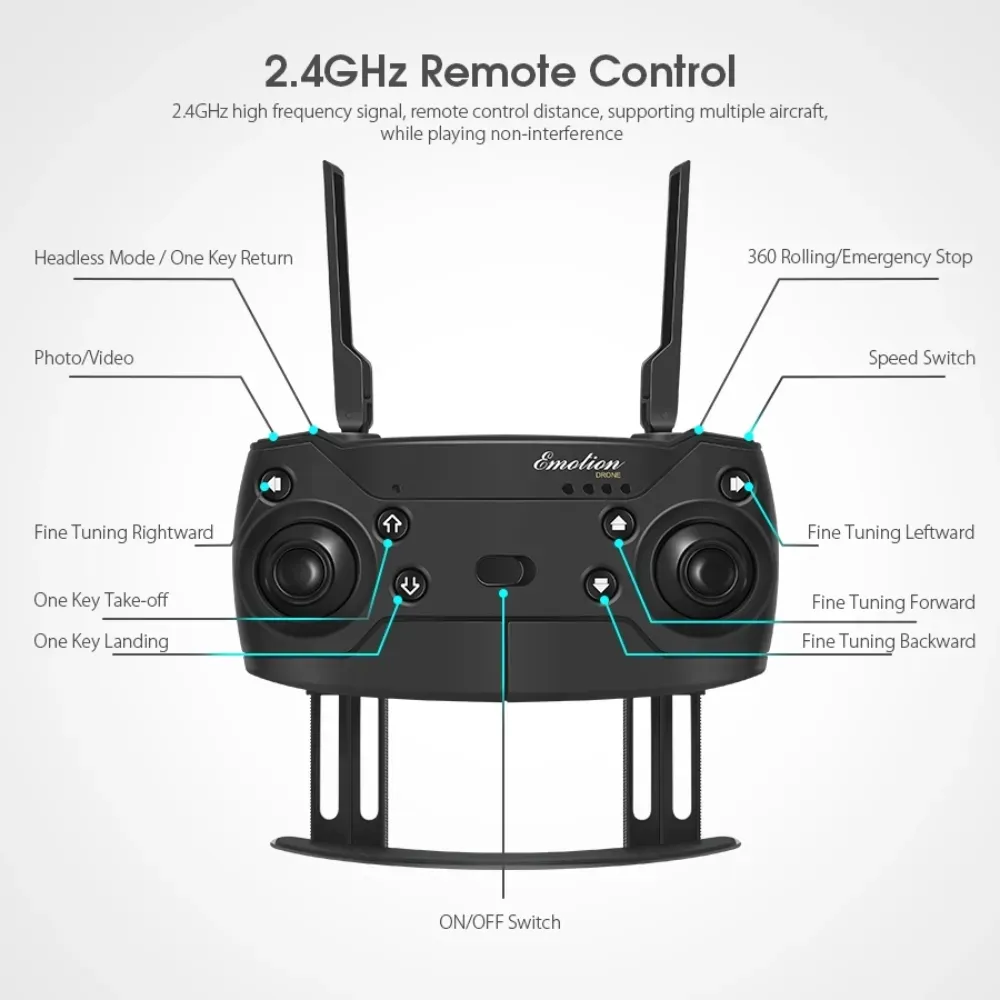 Drone 998 Plegable Con Camara Ideal Para Principiantes negro HD 2.4 GHZ