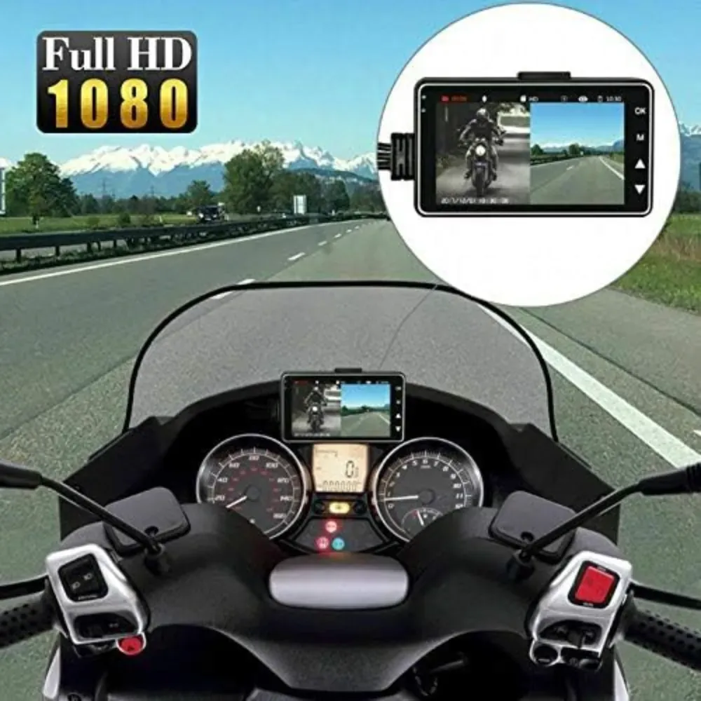 Camara Para Moto Doble Lente Con Pantalla Full Hd + Micro Sd