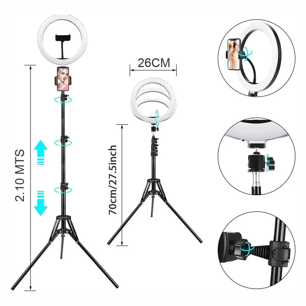 Aro De Luz 30 Cm Rgb Led Con Trípode Profesional 2 Mts