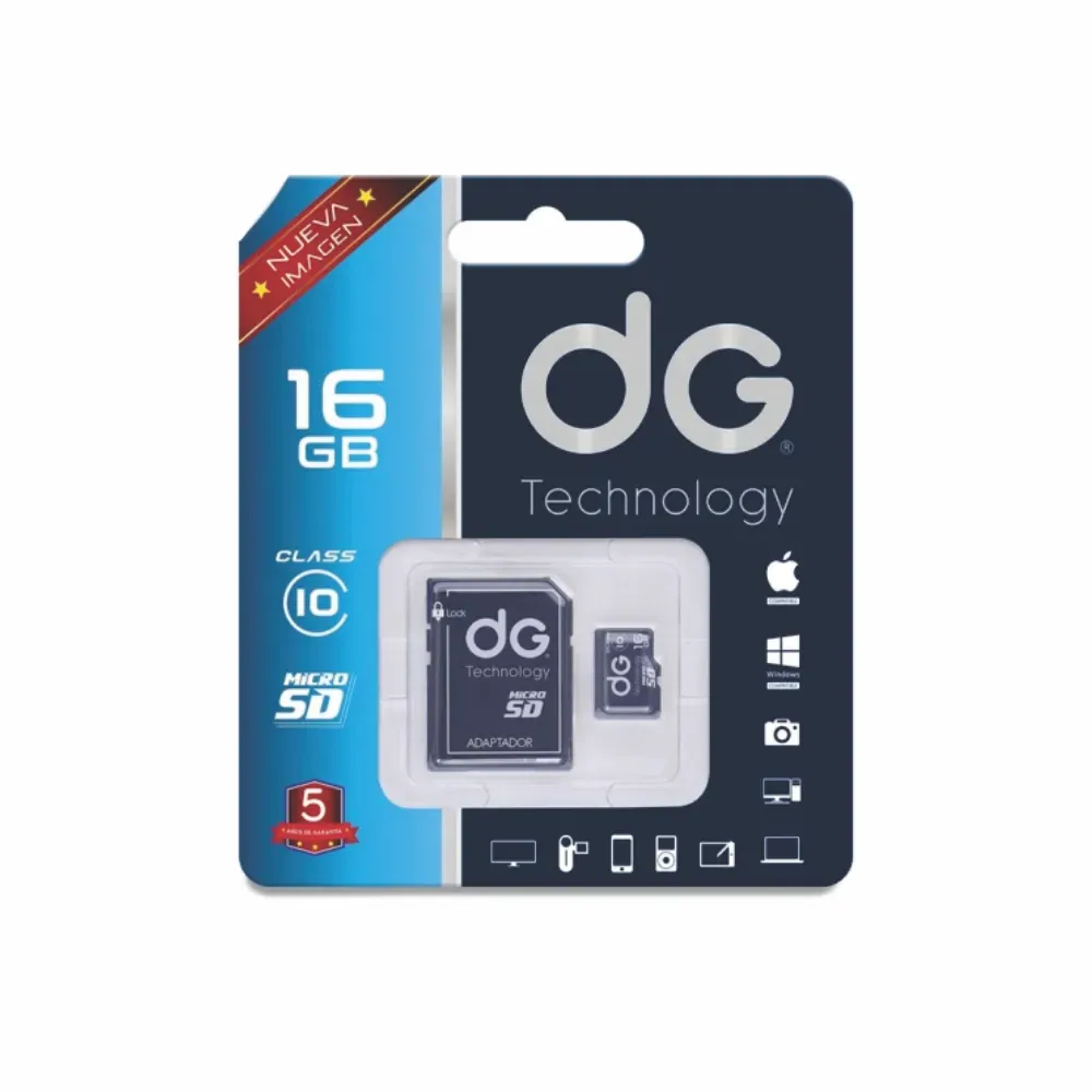 Memoria Micro Sd 16gb Clase 10 + Adaptador Dg Original