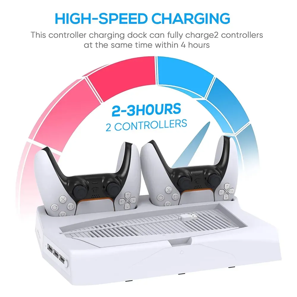 Base De Carga Ps5 Refrigerante Indicador Led Porta Juegos