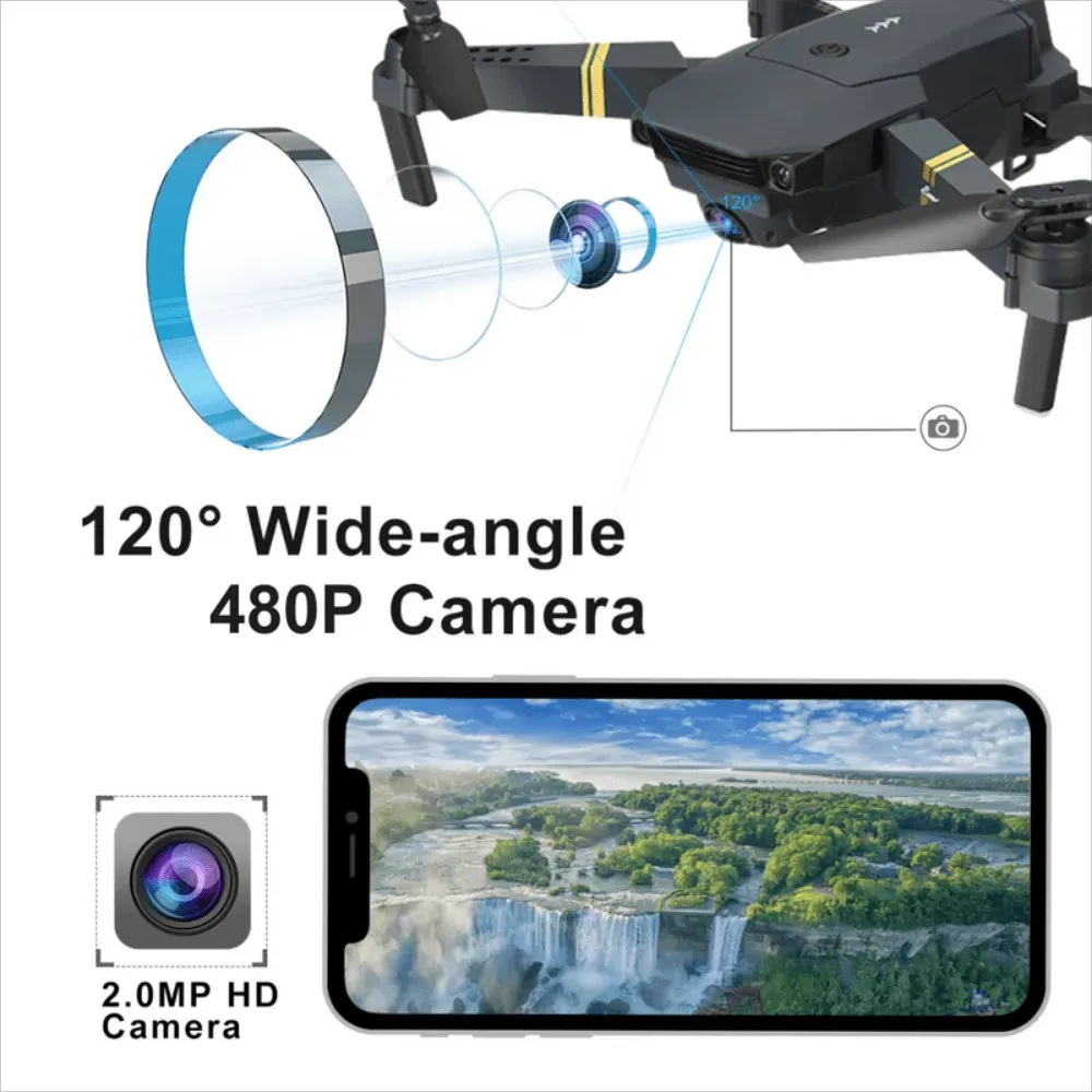 Drone 998 Plegable Con Camara Ideal Para Principiantes negro HD 2.4 GHZ