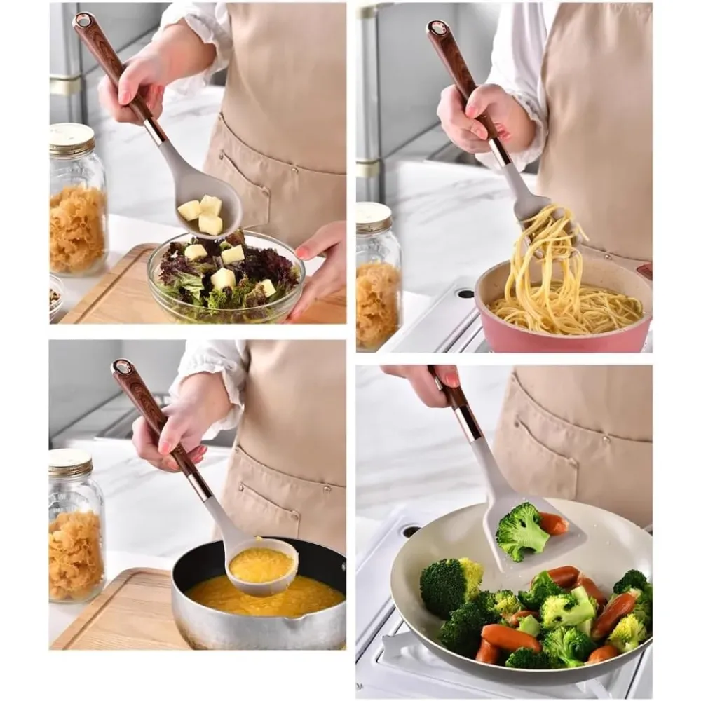 Juego De Utensilios De Cocina En Silicona 7 Pcs Con Base