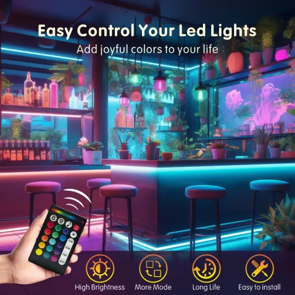 Tira De Luces Led Rgb 15 Metros Alexa Control De Voz 110v