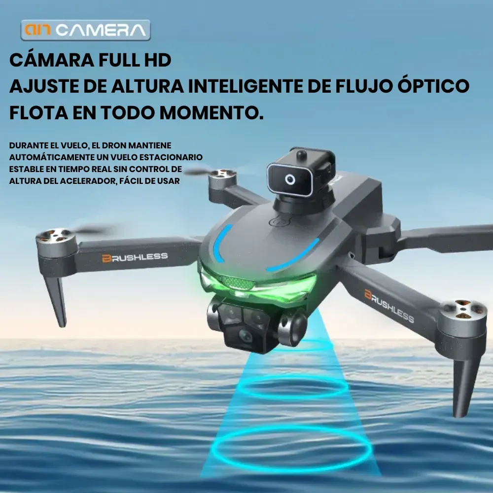 Drone Gps Evita Obstáculos Motor Brushless Camara 3 Lentes