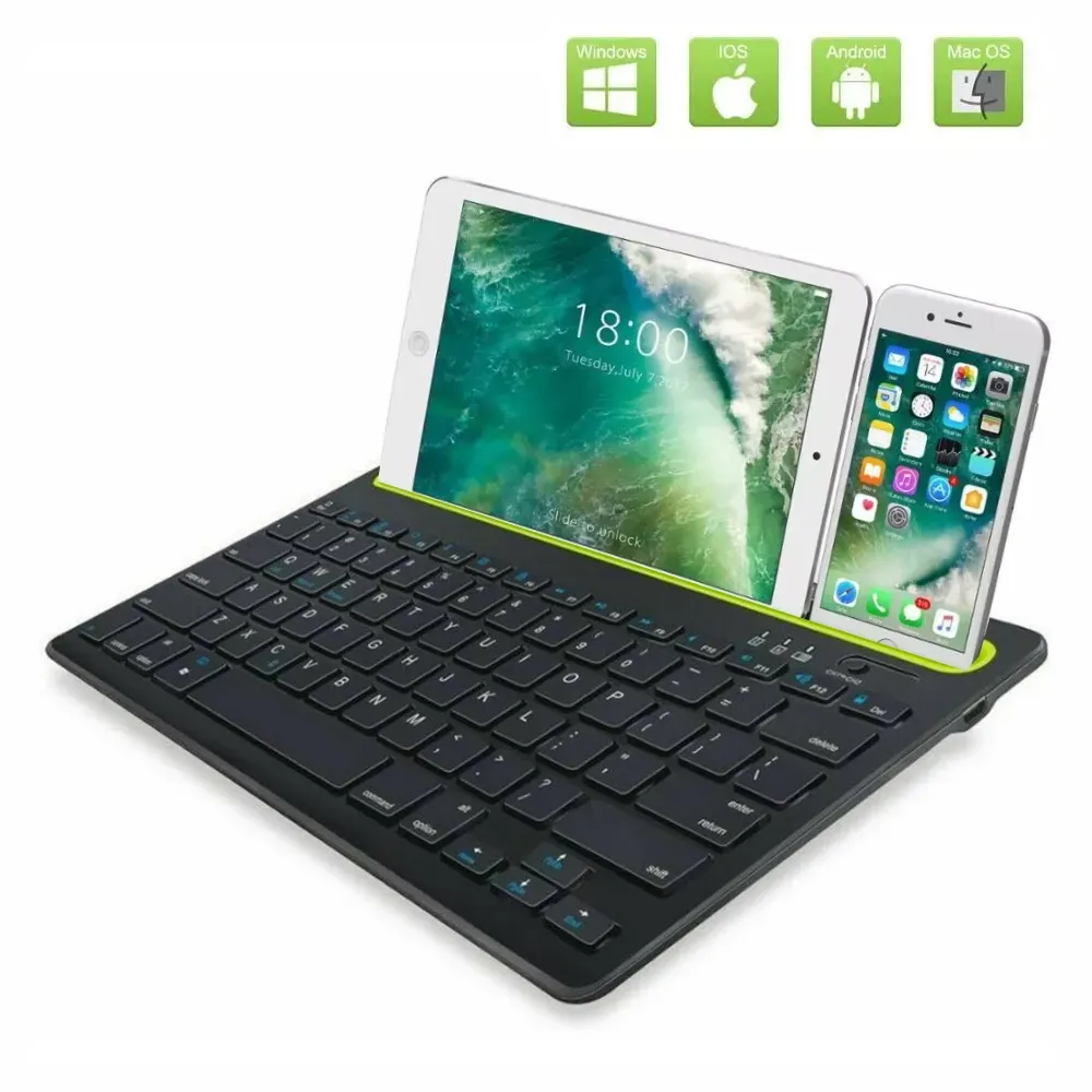 Teclado Bluetooth Recargable Para Pc Cel Mac Porta Celular