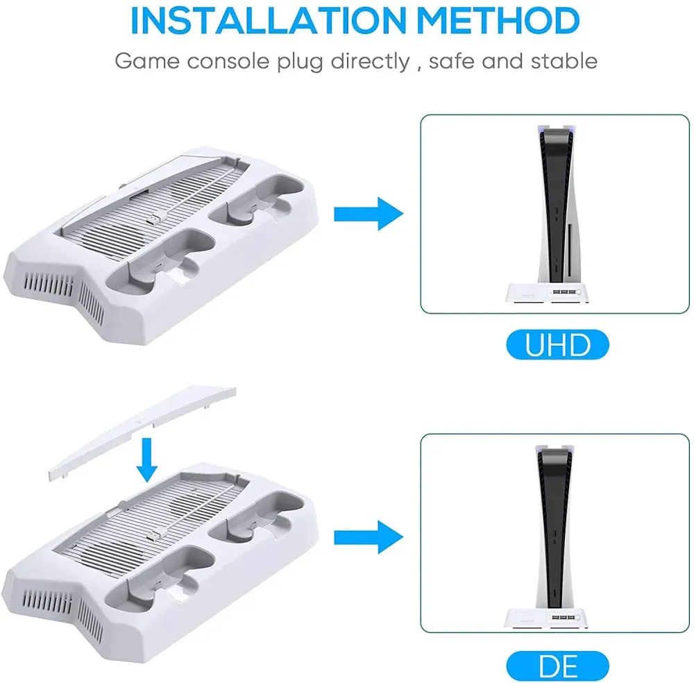 Base De Carga Ps5 Refrigerante Indicador Led Porta Juegos