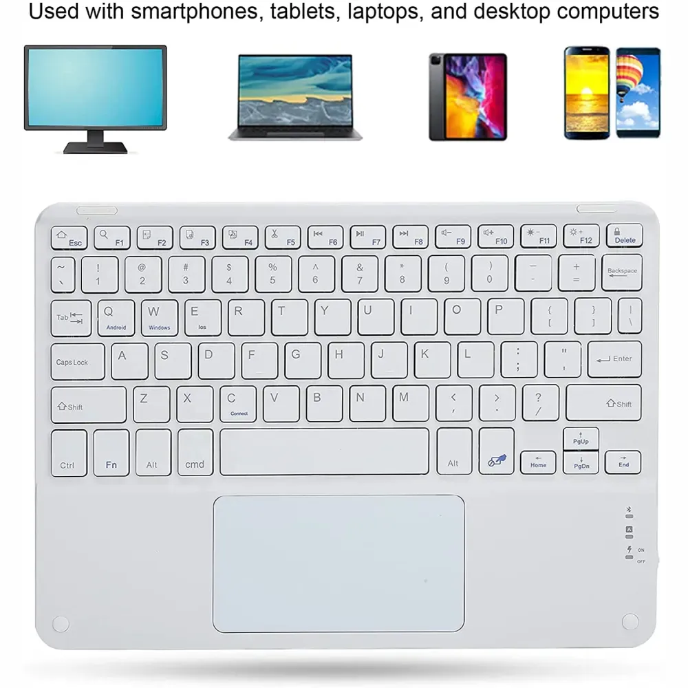 Teclado Bluetooth Recargable Para Pc Cel Mac Panel Táctil