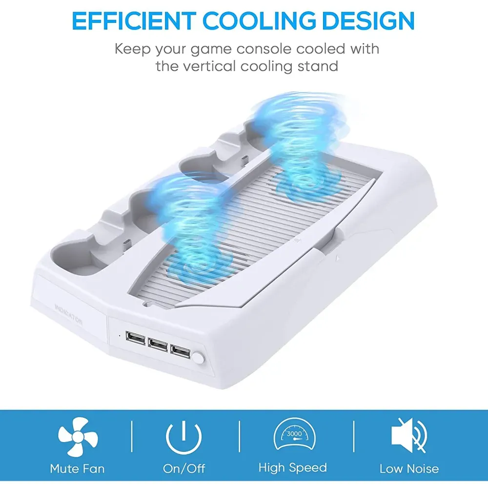 Base De Carga Ps5 Refrigerante Indicador Led Porta Juegos