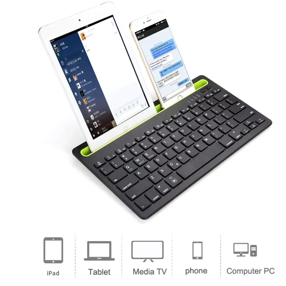 Teclado Bluetooth Recargable Para Pc Cel Mac Porta Celular