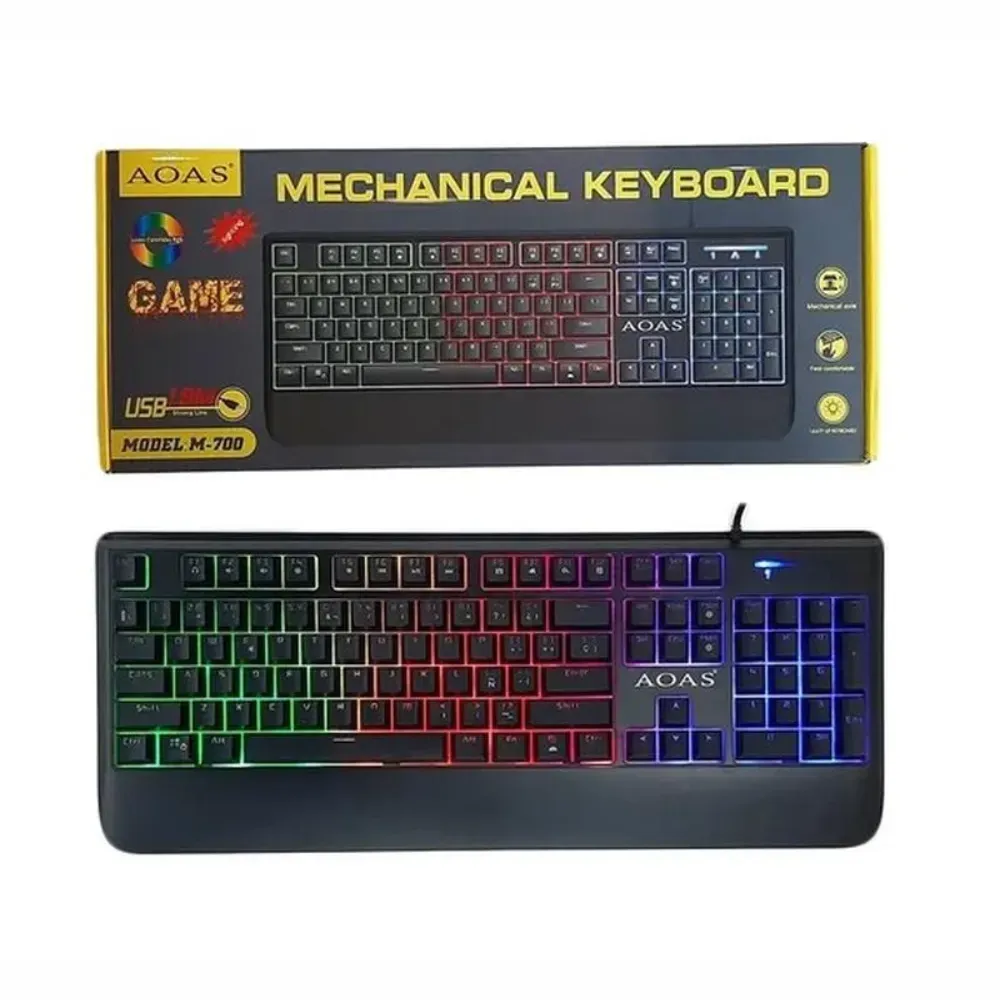 Teclado Gamer Con Luces Led Mecanico M-700 Retroiluminado