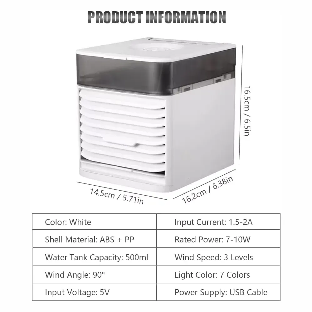 Aire Acondicionado Portatil Ventilador Artic Air Cooler Usb