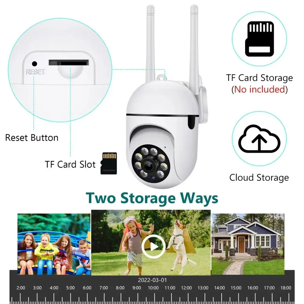 Camara De Seguridad Wifi Robotica 2 Antenas Vision Nocturna