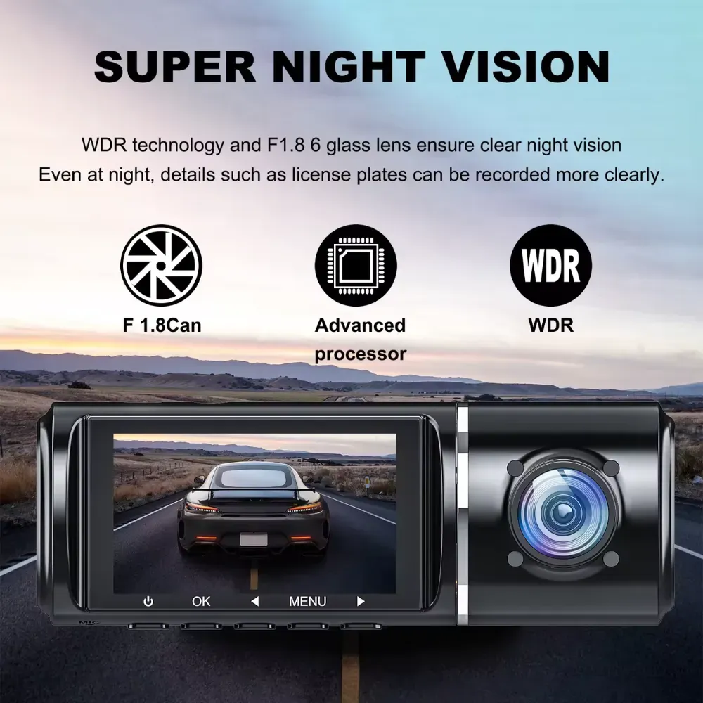 Camara 3 En 1 Para Carro Fullhd Vision Nocturna Interior Ext