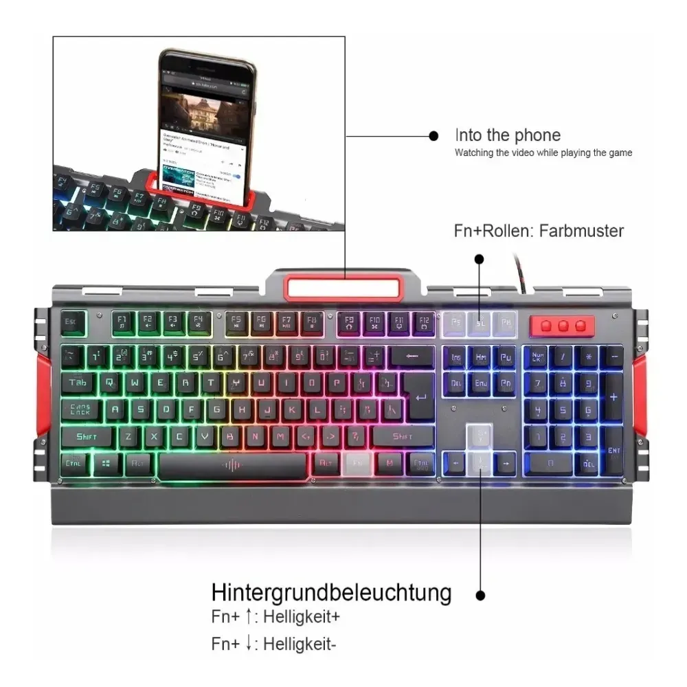 Combo Teclado Gamer + Mouse Gamer Retroiluminado K33