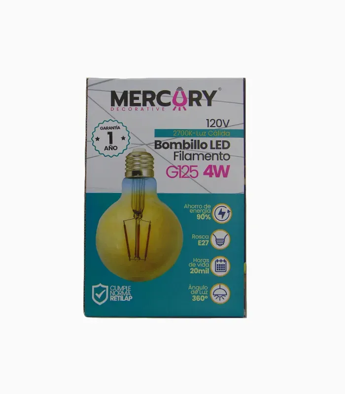 Bombillo Led Vintage de 4W G125 