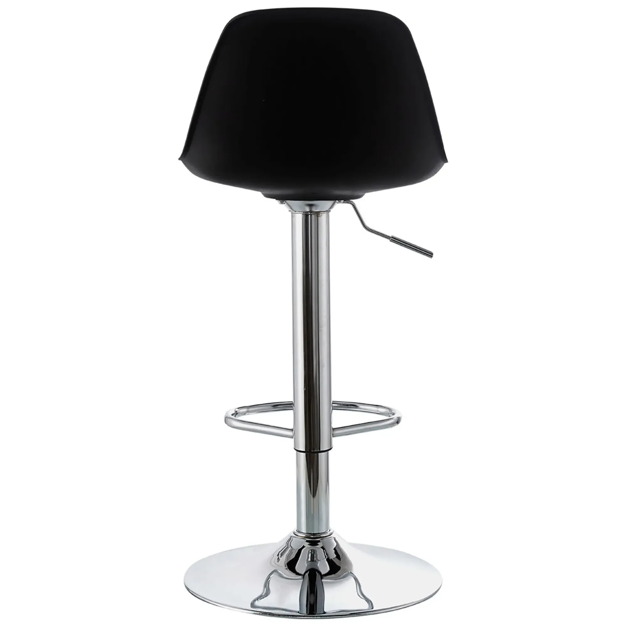 Silla Eames Tulip Bar Acolchada Cuero Negro 