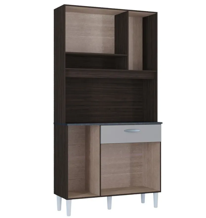 Alacena Mueble Auxiliar Cocina CORAL 6P Chocolate/Offwhite