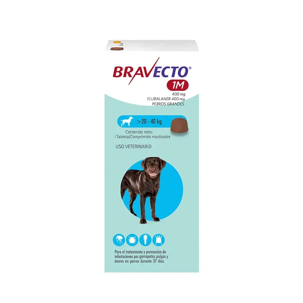 Antipulgas Bravecto Para Perros De 20 a 40 Kg 37 dias 