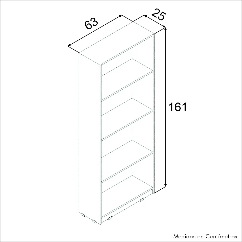 Biblioteca Made Cafe Claro 63 x 161 x 25