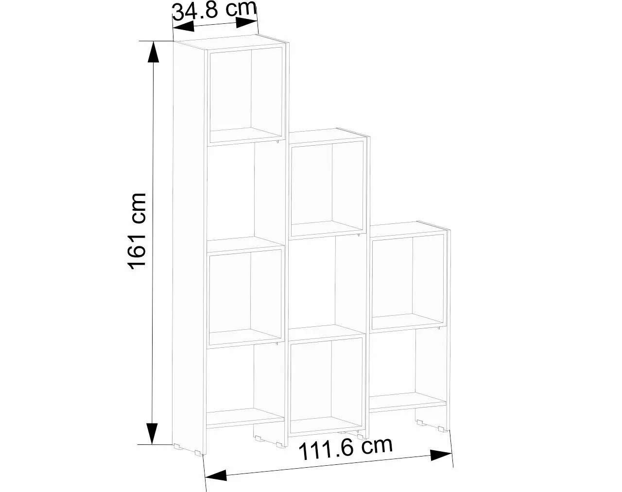 Biblioteca Beisa Ceniza 111.6 x 161 x 24.8