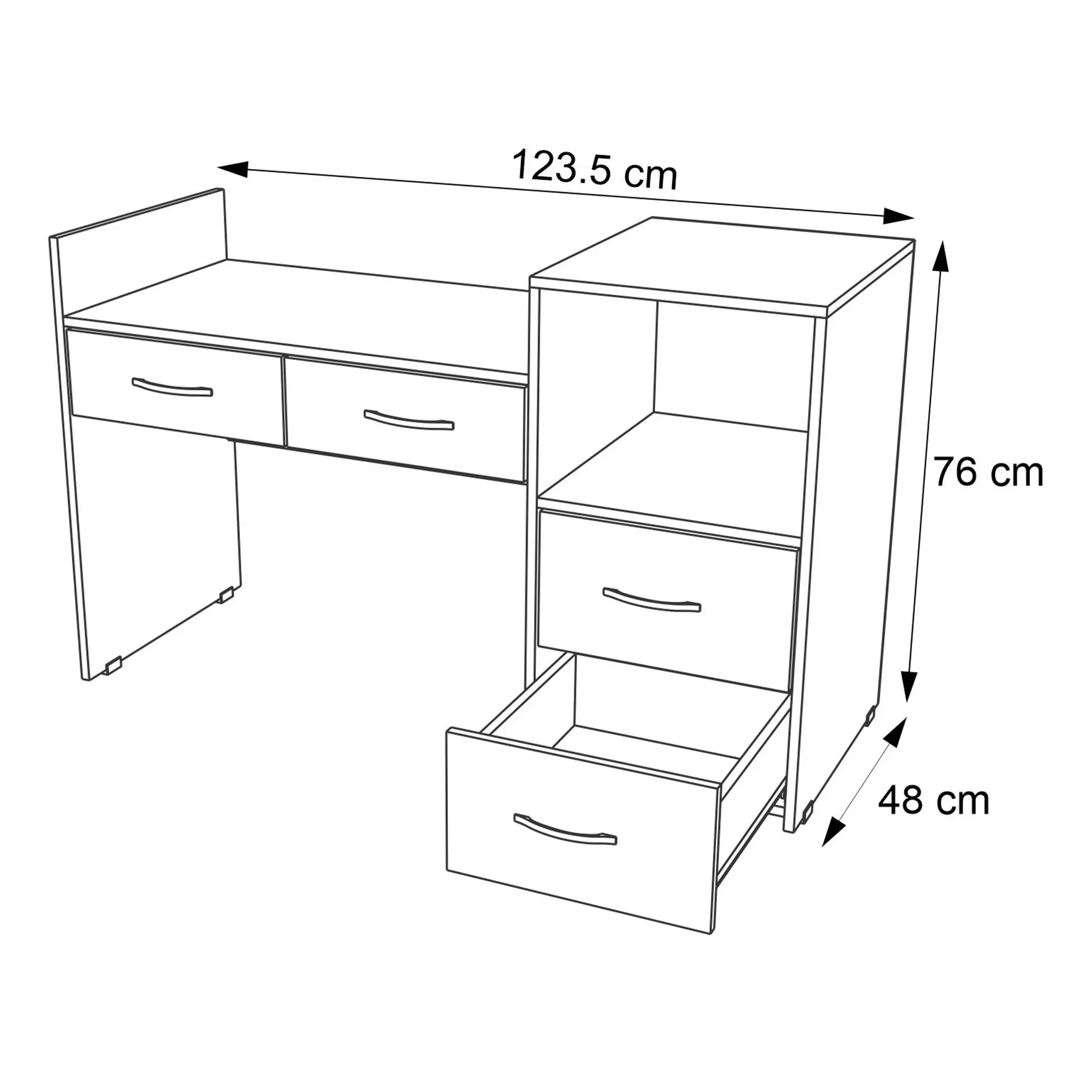 Escritorio Cik Cafe 123.5 x 76 x 48