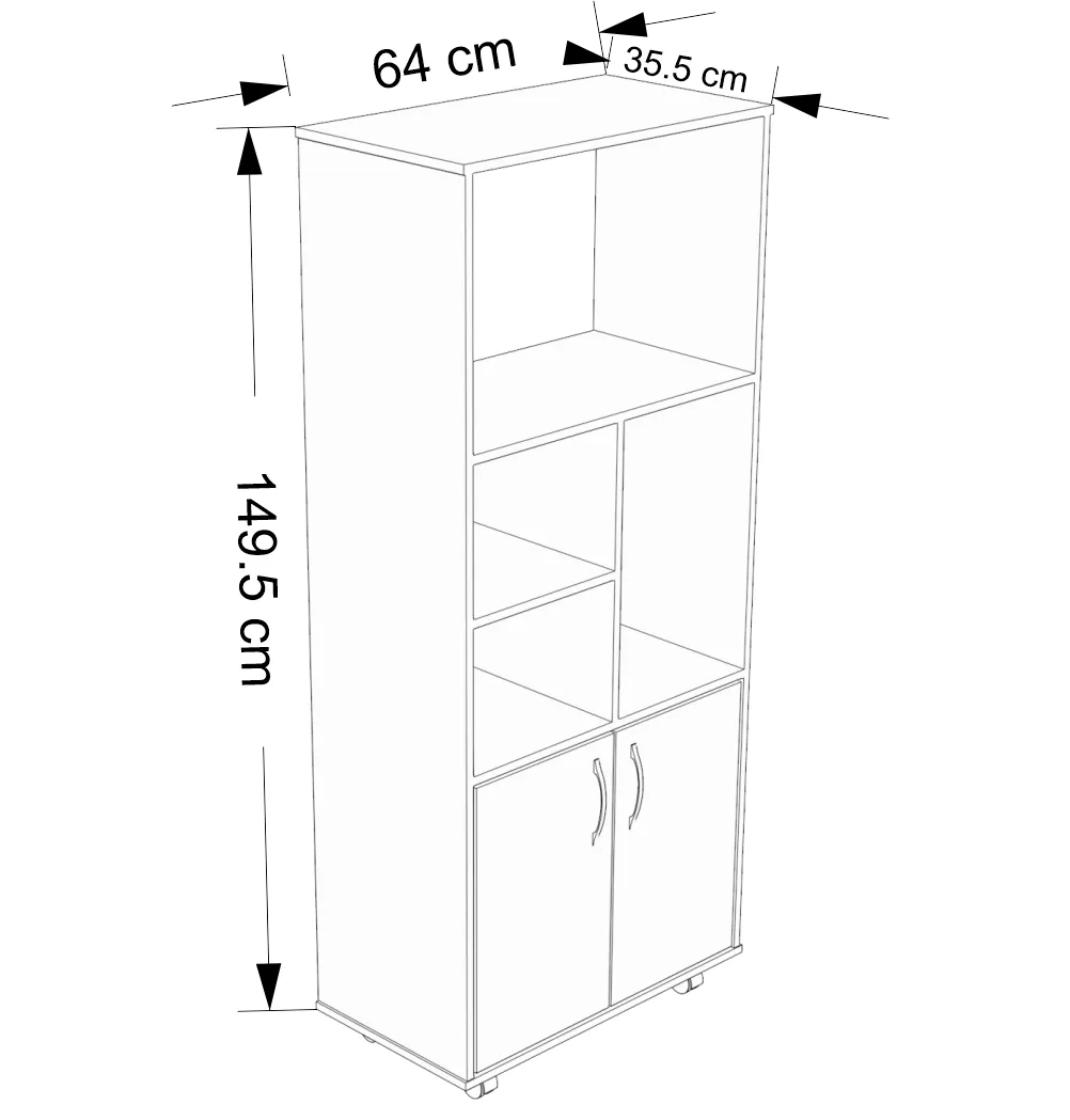 Biblioteca Lase Cafe 64 x 149.5 x 35.5