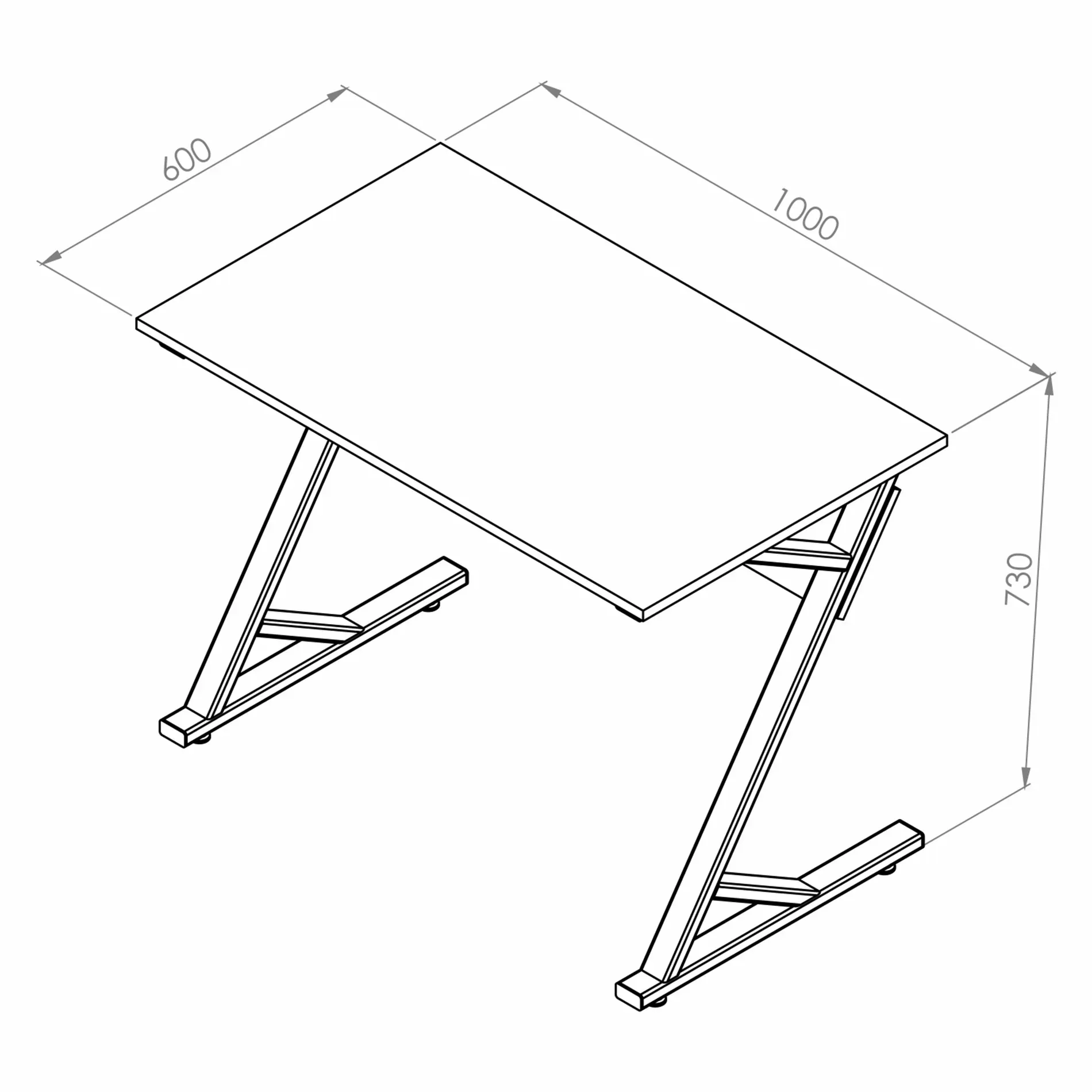 Escritorio Zate Negro Claro 100 x 76 x 60