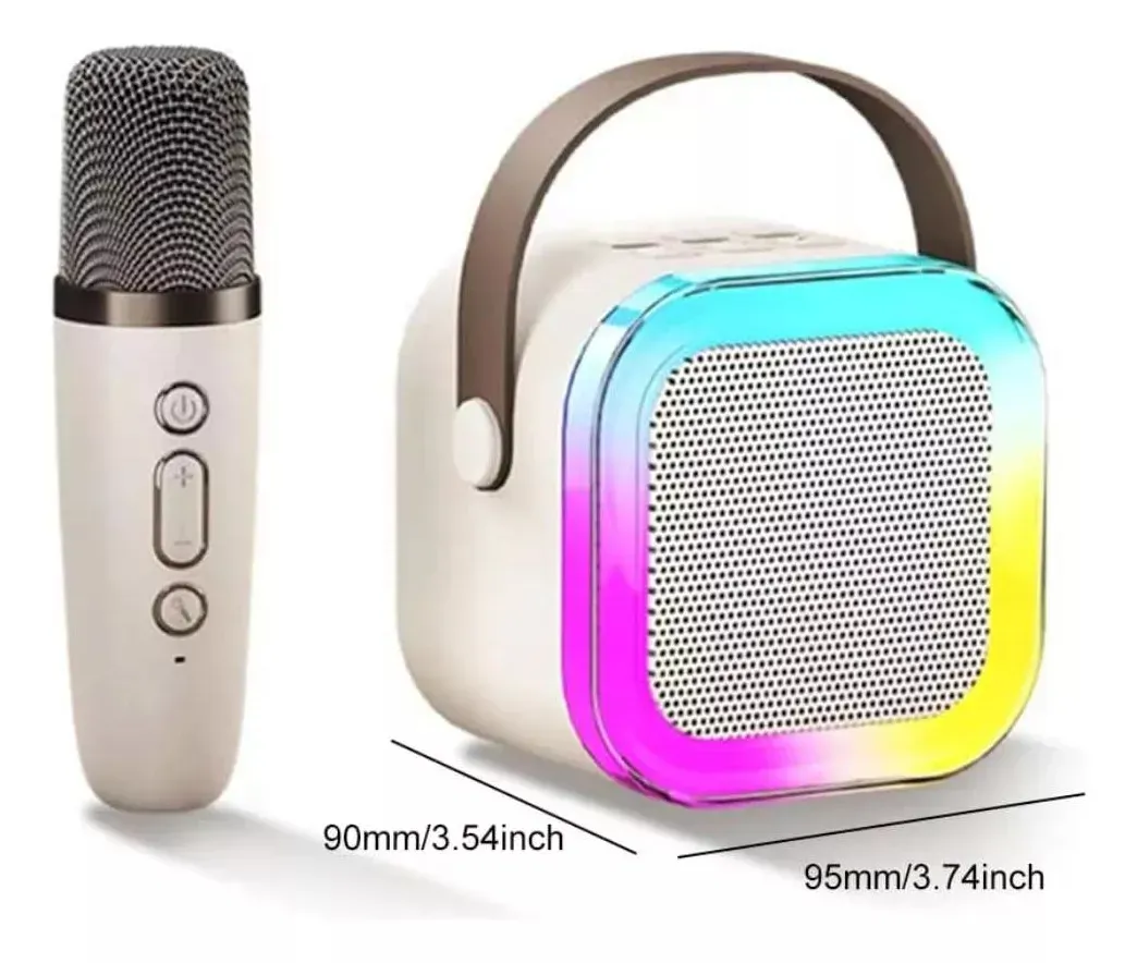 Bocina Karaoke Infantil Bluetooth Portátil Con 2 Micrófonos