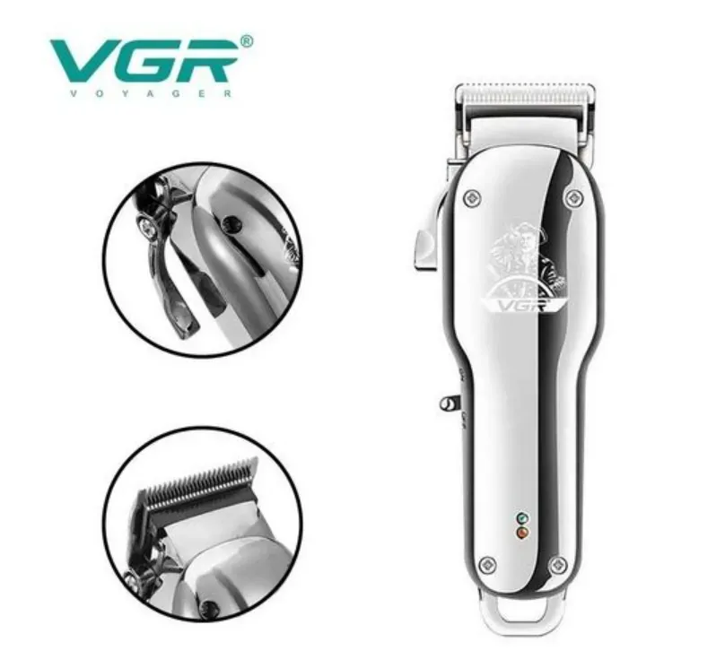 Cortadora De Pelo Barba Clipper Vgr V-678 Recargable Usb Plateada