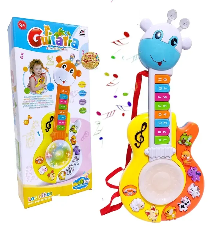 Guitarra Musical Didactica Para Bebe Con Luces Y Sonidos