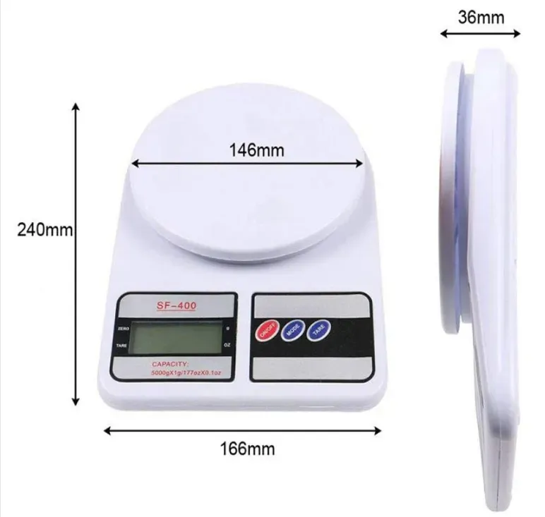 Balanza Digital Electrónica Para El Hogar, Báscula De 10Kg / 7Kg / 5Kg/ 1Kg, 0,1g,