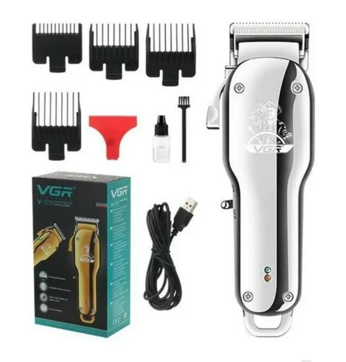 Cortadora De Pelo Barba Clipper Vgr V-678 Recargable Usb Plateada