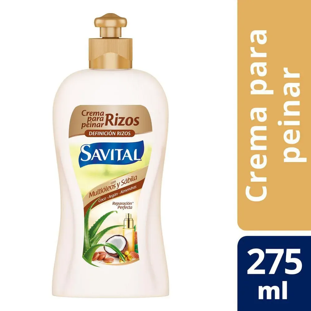 Crema Para Peinar Rizos Savital Múltioleos  Y Sábila 275ml