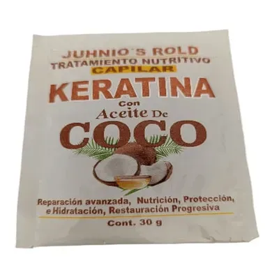 Tratamiento Capilar Nutritivo Keratina Con Aceite De Coco 30g