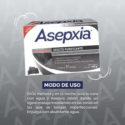 Jabón Asepxia Carbón X100 Gr