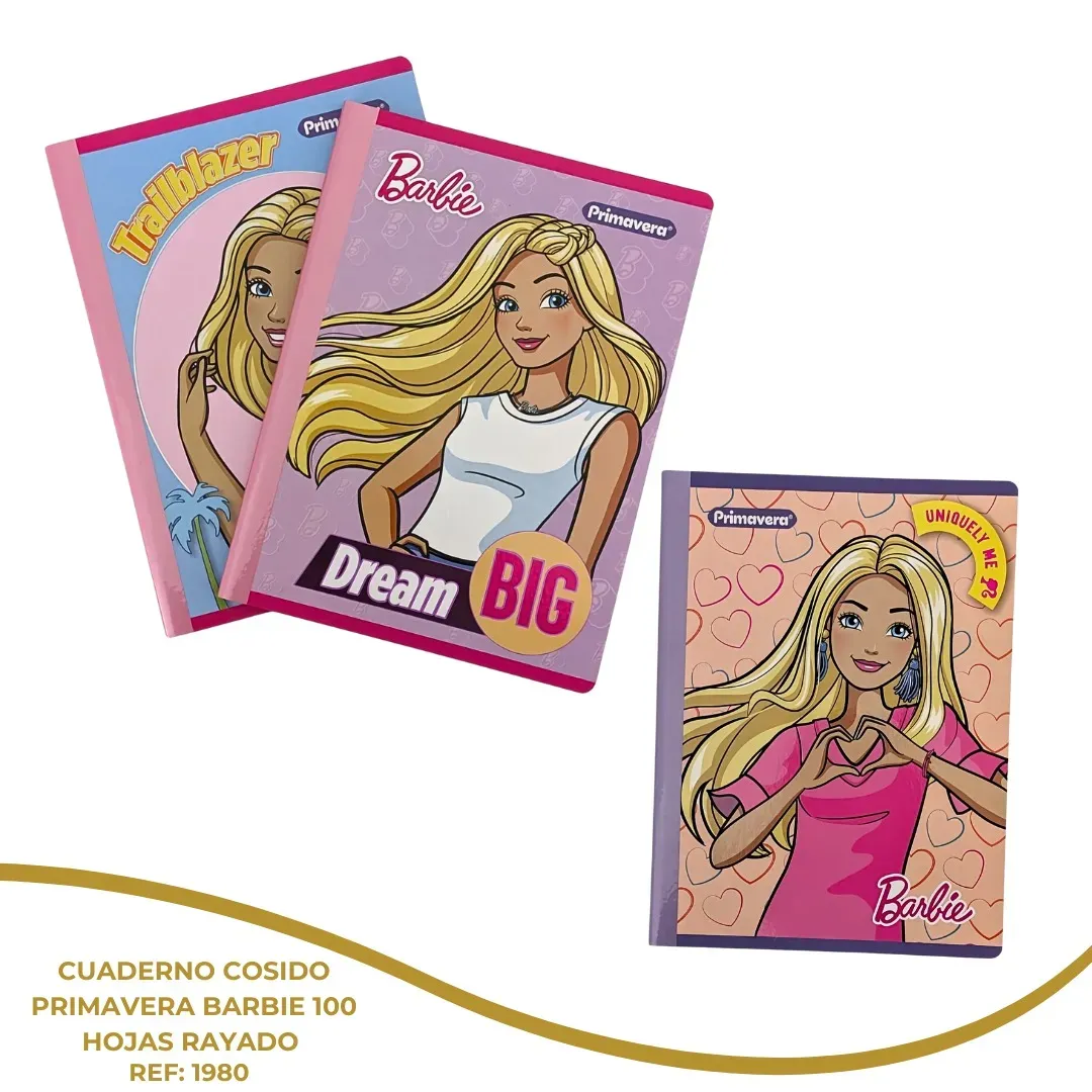 Cuaderno Cudriculado De 100 Hojas Primavera Barbie X1Unidad 